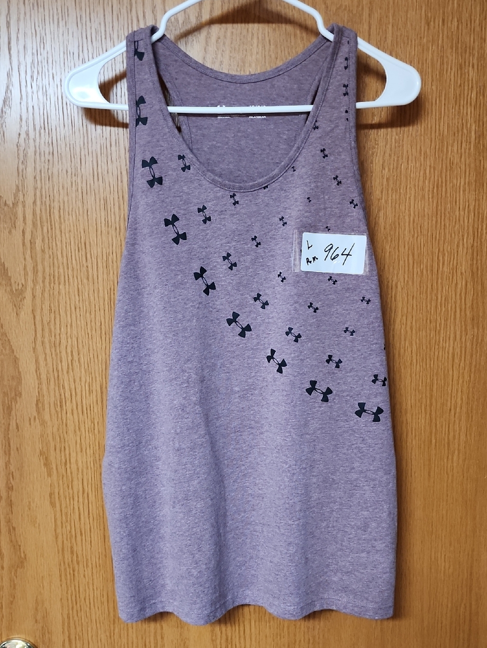 Under Armour Lilac Racerback Tank with Black Logos womens L number 964